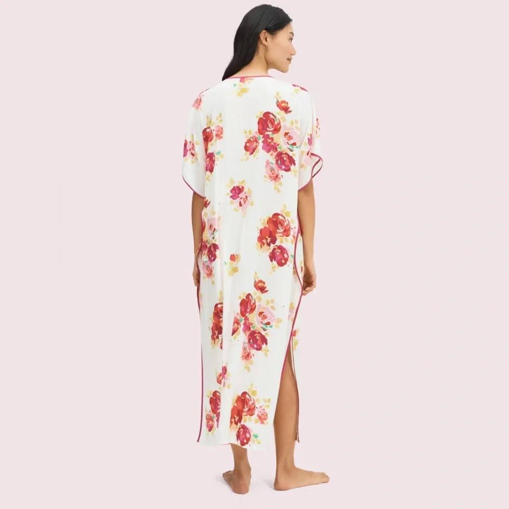 Kate Spade Rare Roses Maxi Caftan Dress XS Small